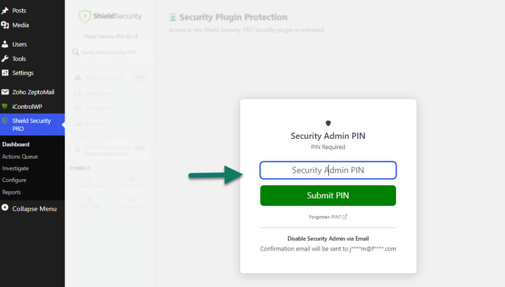 Security Admin Authentication Form