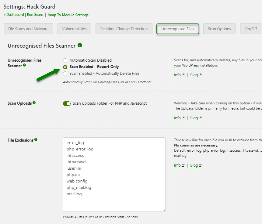 Do not change WordPress core files - this scanner detects issues