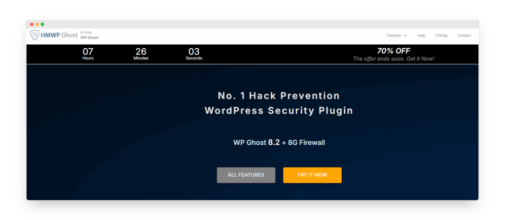 Hide My WP Ghost homepage