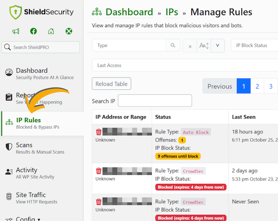 Screenshot of managing secure data and IP addresses