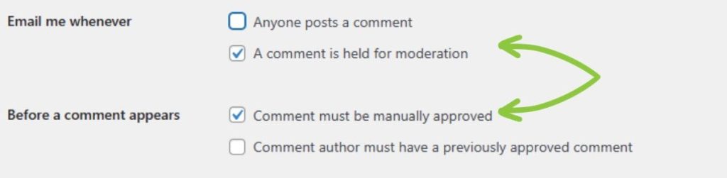 Moderate your comments manually in WordPress