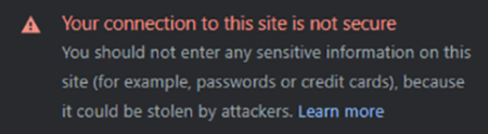 Not-secure connection message