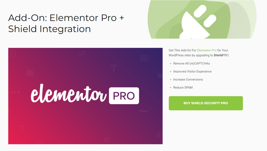 Elementor Pro and Shield integration for maximum site security and performance