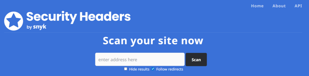 Security Headers homepage