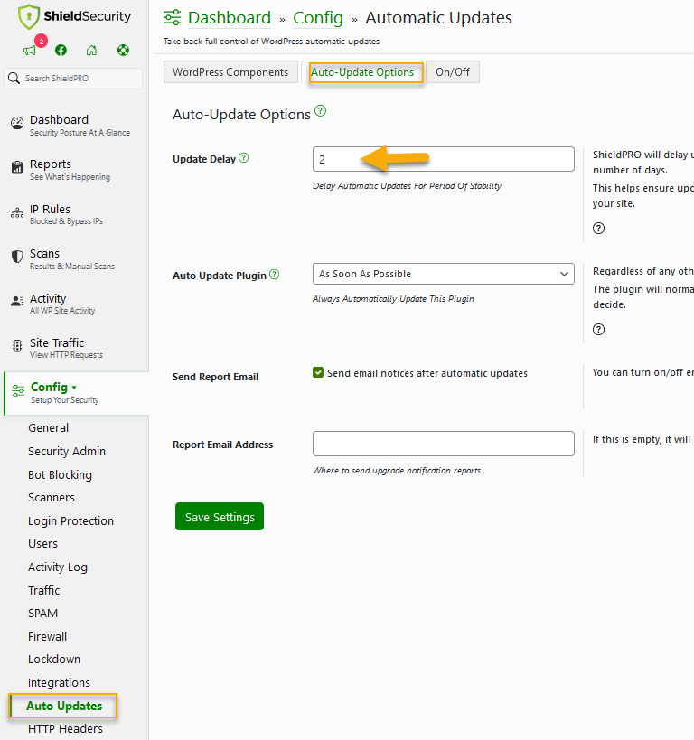 Shield Security PRO Auto-Update Delay