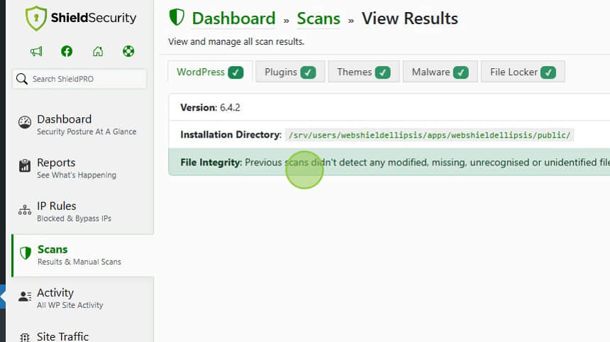 Malware scanning will notify if anything suspicious is occurring.