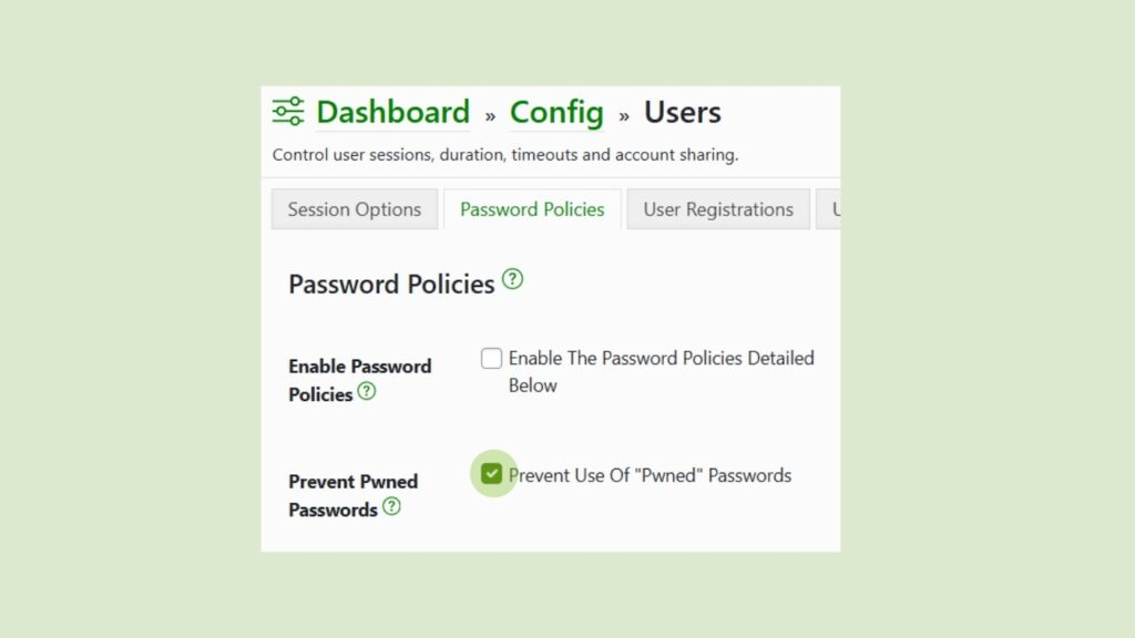 Graphic showing Shield Security PRO’s ability to prevent use Of “Pwned” passwords.