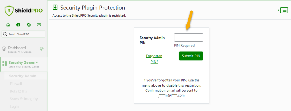 Security Admin Authentication Form
