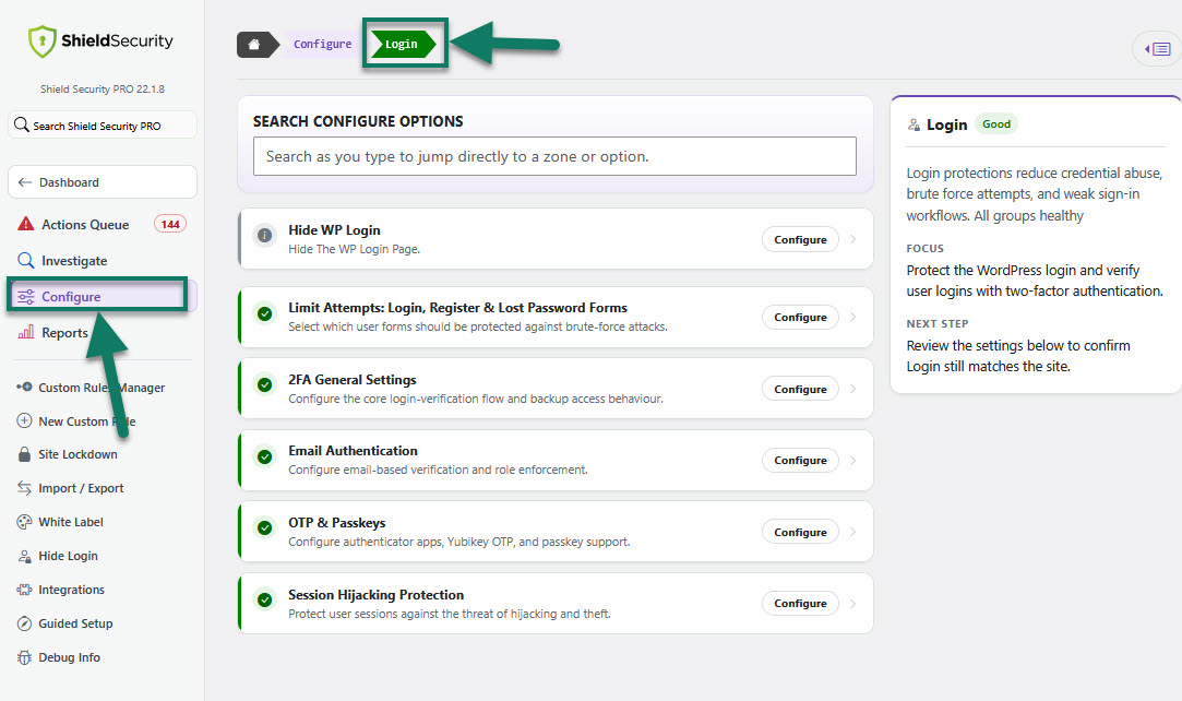 Shield Security PRO’s in-depth Login Protection.