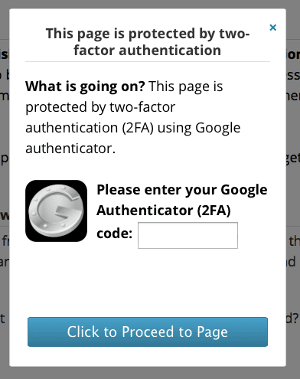 Restricting access to a web page with Sucuri and Google Authenticator