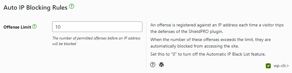 Shield Security PRO’s login attempt limit feature.