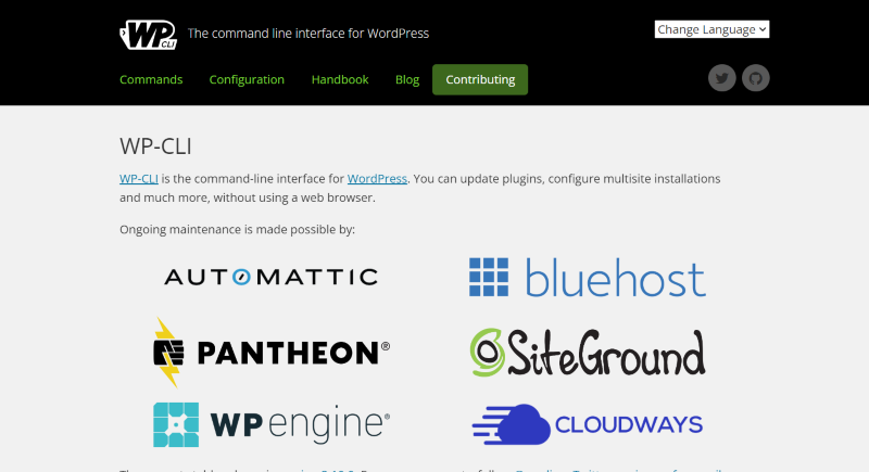 WordPress Command Line Interface website.