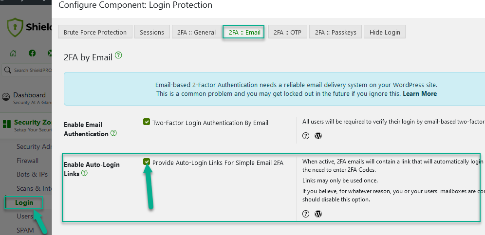 Auto-Login Links Option For Simple Email 2FA