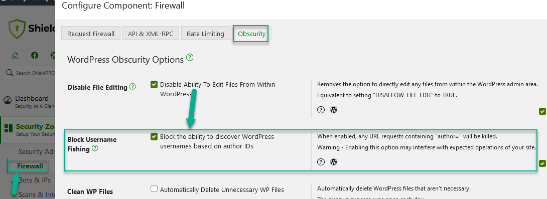 Block user Fishing - Author Scan Option