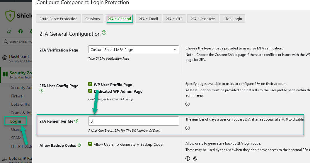 Multi-factor authentication 'remember me' feature