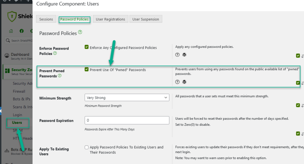 Prevent Pwned Passwords Setting