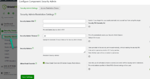 Shield Security Admin System Configuration