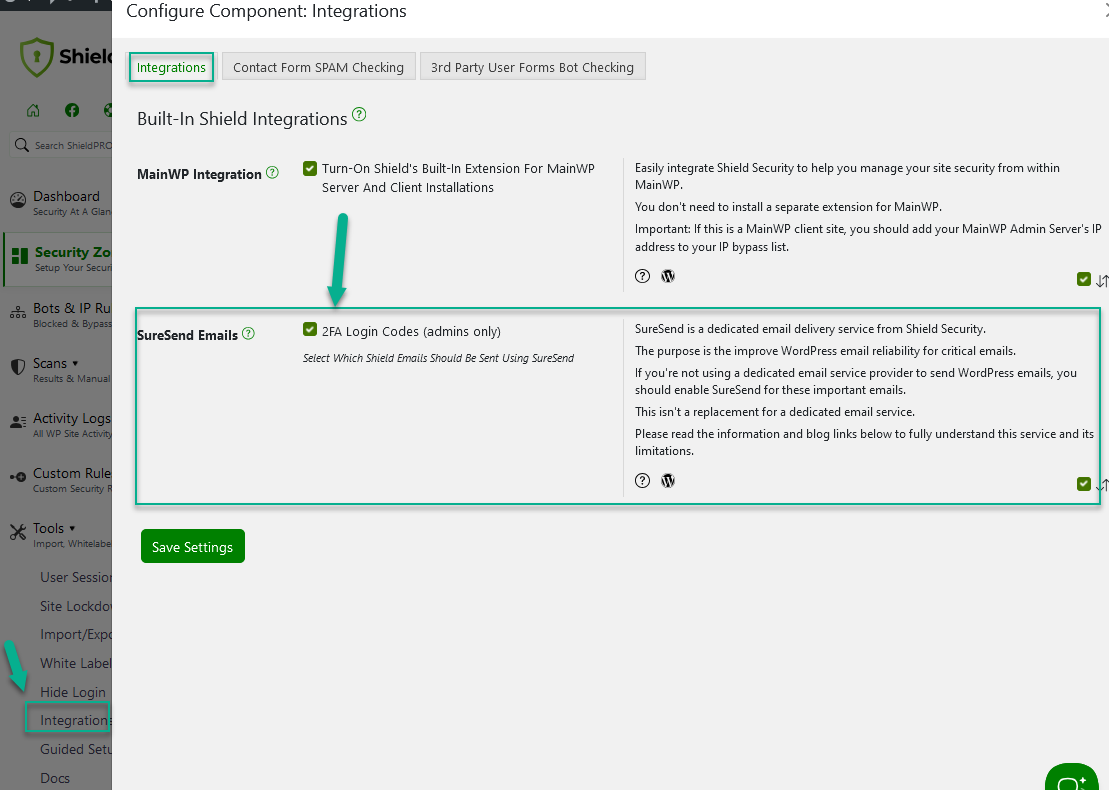 SureSend Emails Option: 2FA Login Codes For Admins