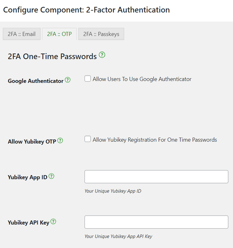 Shield Security PRO’s 2FA options