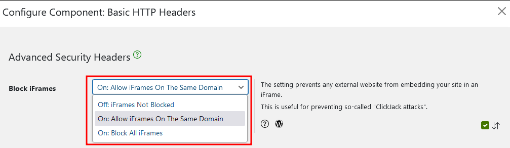 How to configure X-Frame-Options in Shield Security PRO.