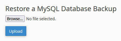 How to restore a database backup using cPanel