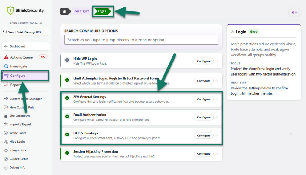 Configure two-factor authentication in Shield Security Pro