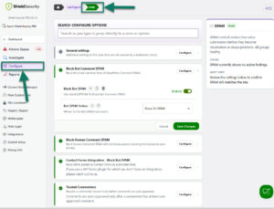 Shield Security Bot and Human Comment SPAM Settings